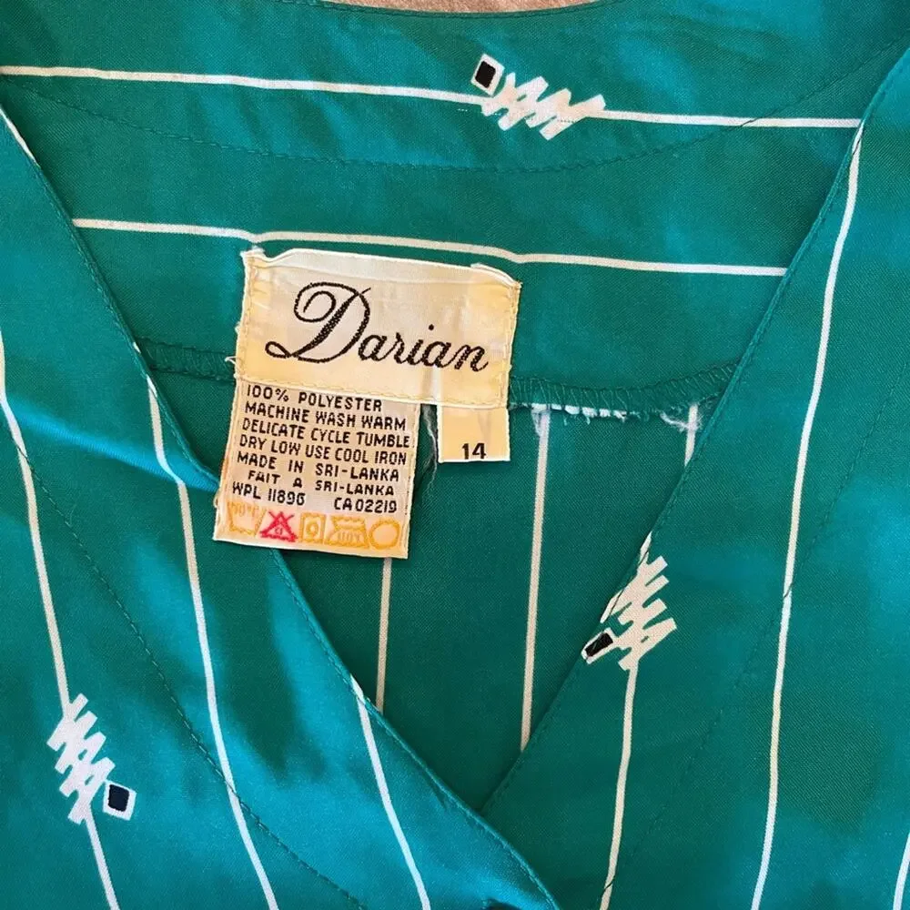 Vintage Darian Dress Green Size 14 - Picture 3 of 3